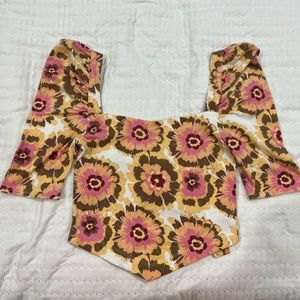 Free People Crop Floral Top XS. NWOT